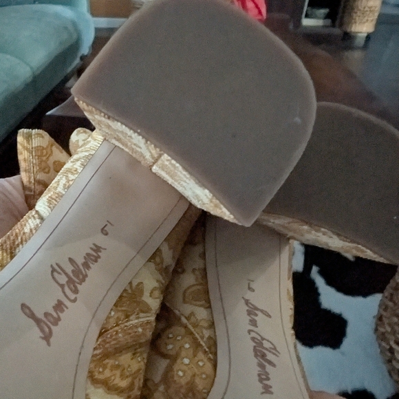 Sam Edelman Gold Paisley Ankle Boots - Picture 3 of 4
